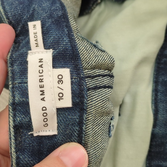 Good American Good 90s Pleated Trousers Indigo Blue Wide Leg  Women's Jeans 10 - Picture 13 of 13